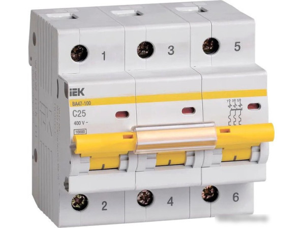 Выключатель автоматический IEK ВА 47-100 3п 25А C MVA40-3-025-C