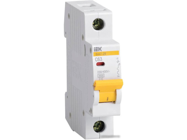 Выключатель автоматический IEK ВА 47-29 63А 1P 4.5кА С MVA20-1-063-C