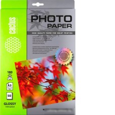 Фотобумага CACTUS A5 180г/м2 50 л глянцевый CS-GA518050