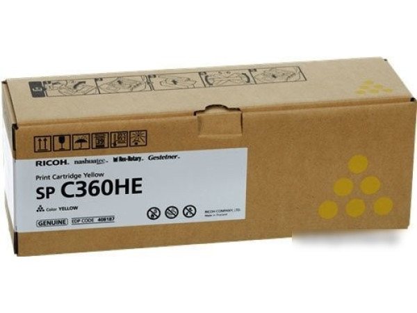 Картридж Ricoh SP C360HE 408187 (желтый)