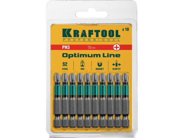 Набор бит KRAFTOOL Optimum 26122-3-50-10