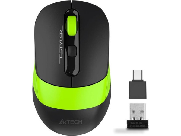 Мышь A4Tech Fstyler FG10CS Air (черный/зеленый)