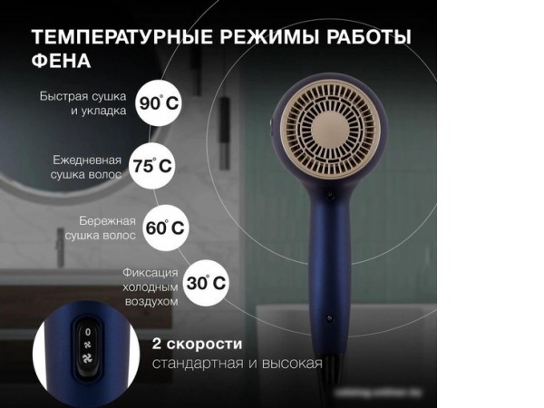 Фен Hyundai H-HDI0758