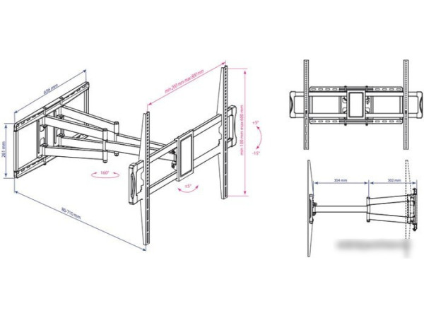 Кронштейн Kromax ATLANTIS-75 (черный)