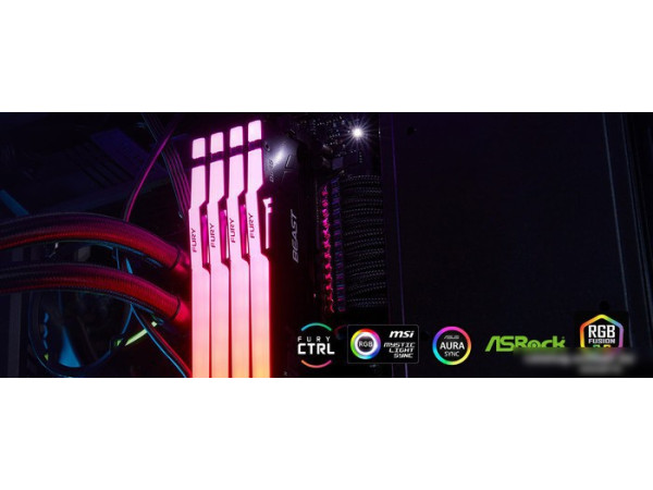 Оперативная память Kingston FURY Beast RGB 2x32ГБ DDR5 5200МГц KF552C36BBEAK2-64