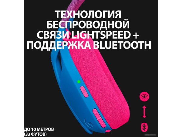 Наушники Logitech G435 Lightspeed (синий/малиновый)
