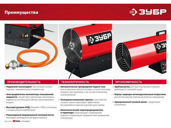 Газовая тепловая пушка Зубр ТПГ-35