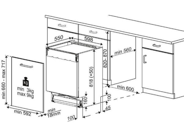 Встраиваемая посудомоечная машина Hotpoint-Ariston HI 5D84 DW