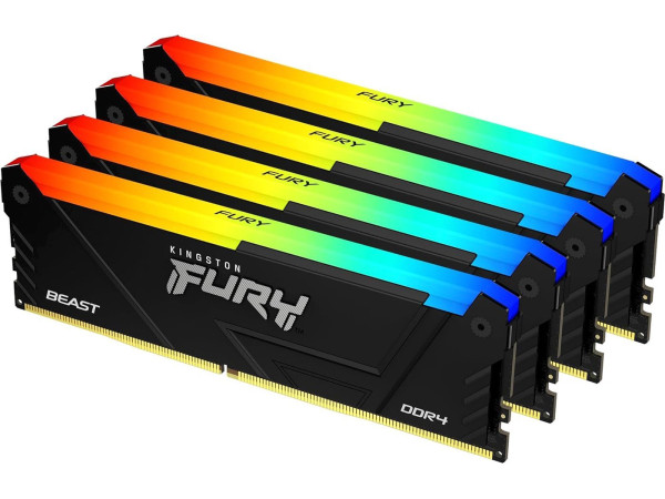 Оперативная память Kingston FURY Beast RGB 4x32ГБ DDR4 3600 МГц KF436C18BB2AK4/128