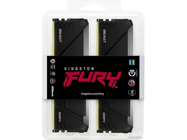 Оперативная память Kingston FURY Beast RGB 4x32ГБ DDR4 3600 МГц KF436C18BB2AK4/128