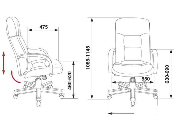 Кресло Бюрократ T-9908/WALNUT (черный)