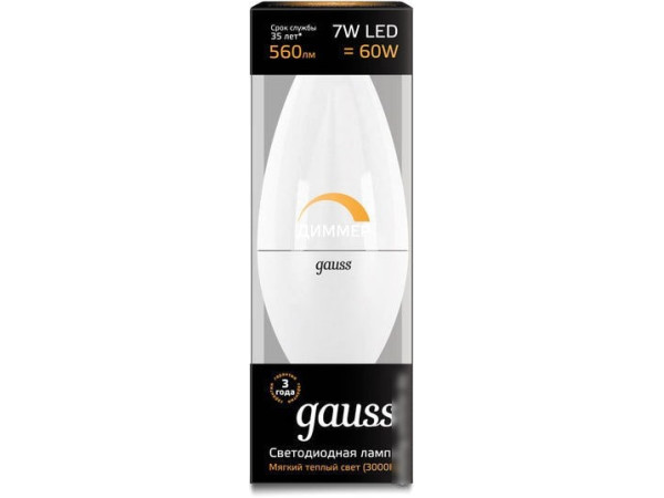 Светодиодная лампа Gauss Candle-dim E14 7 Вт 3000 К 103101107-D