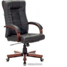 Кресло Бюрократ KB-10WALNUT/B/LEATH (черный)