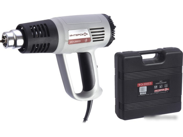 Промышленный фен Интерскол ФЭ-2000Э (с кейсом)