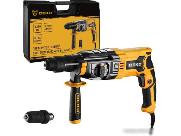 Перфоратор Deko DKH1250W 063-4366 (кейс, БЗП патрон)