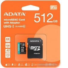 Карта памяти ADATA Premier AUSDX512GUICL10A1-RA1 microSDXC 512GB (с адаптером)