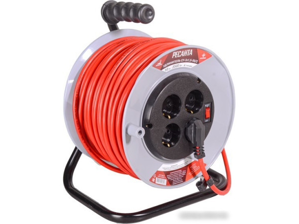 Удлинитель на катушке Ресанта СУ-3x1.5-50/2