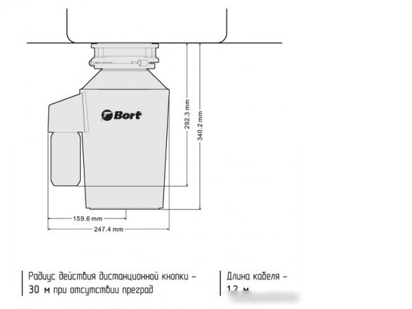 Измельчитель пищевых отходов Bort Alligator Green