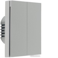 Выключатель Aqara Smart Wall Switch H1 двухклавишный без нейтрали (серый)