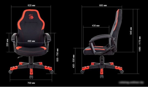 Офисное кресло A4Tech Bloody GC-190 (черный/красный)