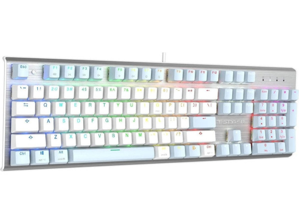 Клавиатура A4Tech Fstyler FS100 Neon (серебристый/голубой)