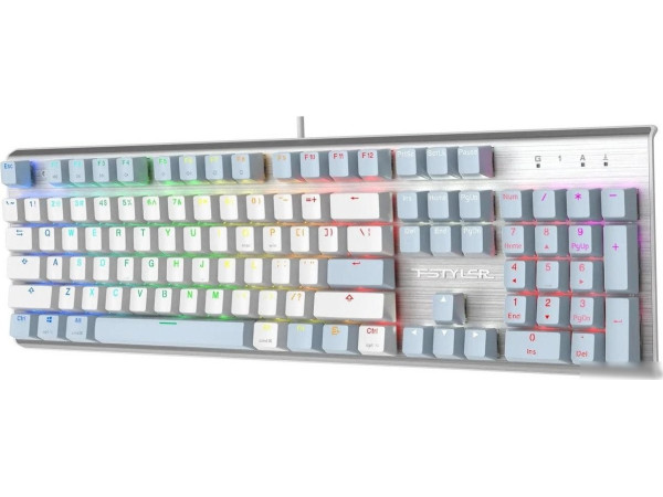 Клавиатура A4Tech Fstyler FS100 Neon (серебристый/голубой)