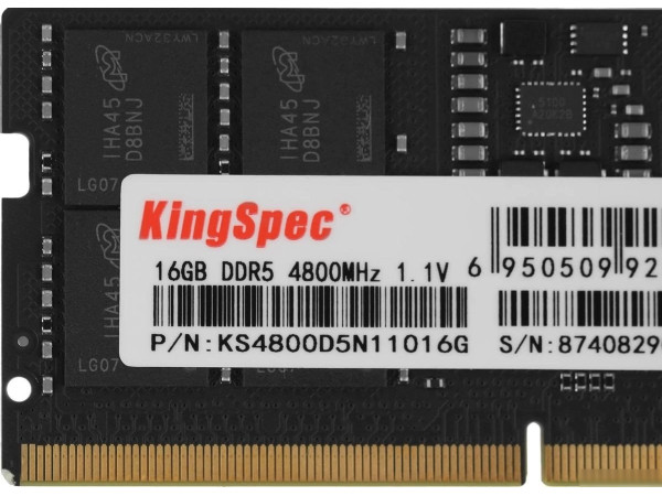Оперативная память KingSpec 16ГБ DDR5 SODIMM 4800 МГц KS4800D5N11016G