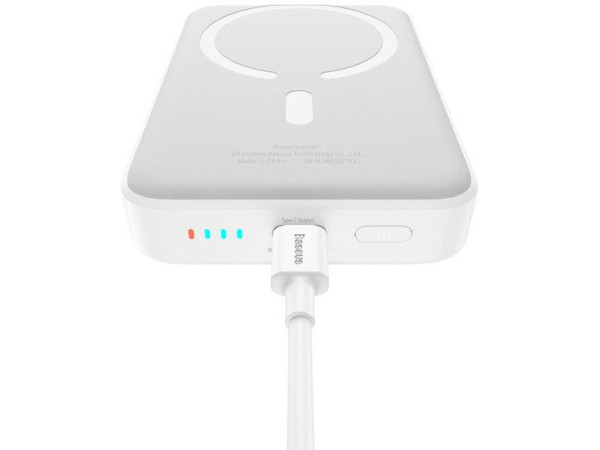Внешний аккумулятор Baseus Magnetic Mini Air Wireless Fast Charge Power Bank 20W 10000mAh (белый)