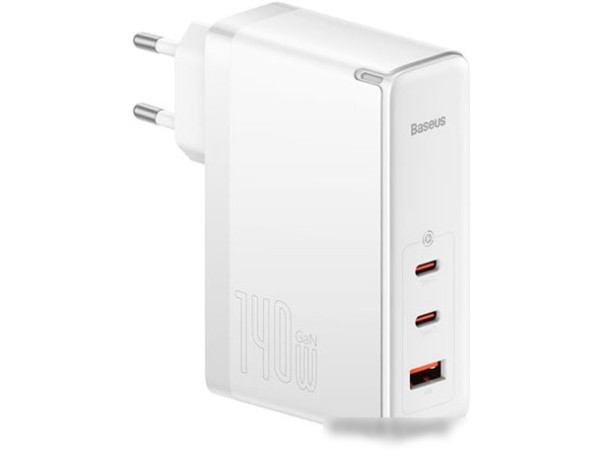 Сетевое зарядное Baseus GaN5 Pro Fast Charger 2C+U 140W EU (белый)