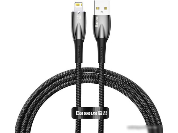 Кабель Baseus Glimmer Series Fast Charging Data Cable USB Type-A - Lightning 2.4A CADH000201 (1 м, черный)