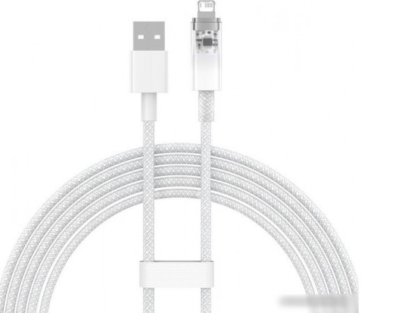 Кабель Baseus Explorer Series Fast Charging Cable with Smart Temperature Control 2.4A USB Type-A - Lightning (2 м, белый)