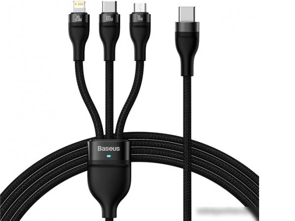 Кабель Baseus Flash Series ? USB Type-C - Lightning/USB Type-C/microUSB (1.5 м, черный)