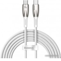 Кабель Baseus Glimmer Series Fast Charging Data Cable USB Type-C - Type-C 100W CADH000802 (2 м, белый)