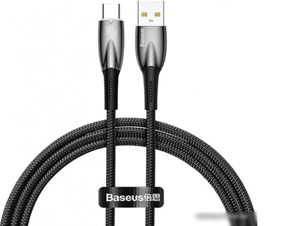 Кабель Baseus Glimmer Series Fast Charging Data Cable USB Type-A - Type-C 100W CADH000401 (1 м, черный)