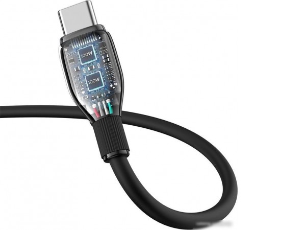 Кабель Baseus Pudding Series Fast Charging Cable 100W USB Type-C - USB Type-C (2 м, черный)