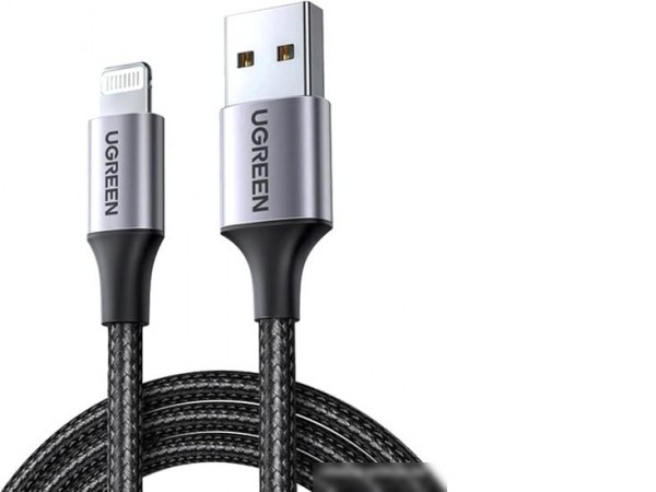 Кабель Ugreen US199 60157 USB Type-A - Lightning (1.5 м, черный)