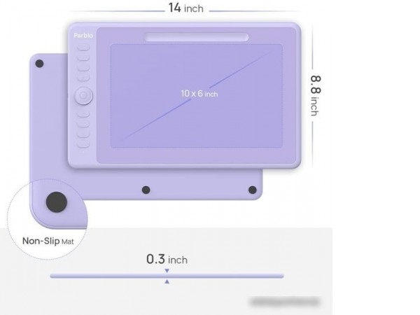 Графический планшет Parblo Intangbo M (сиреневый)