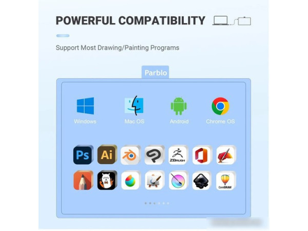 Графический планшет Parblo Ninos N10B (голубой)