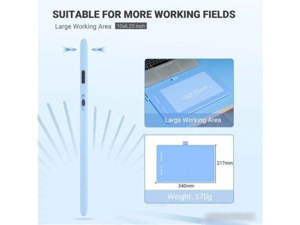 Графический планшет Parblo Ninos N10B (голубой)