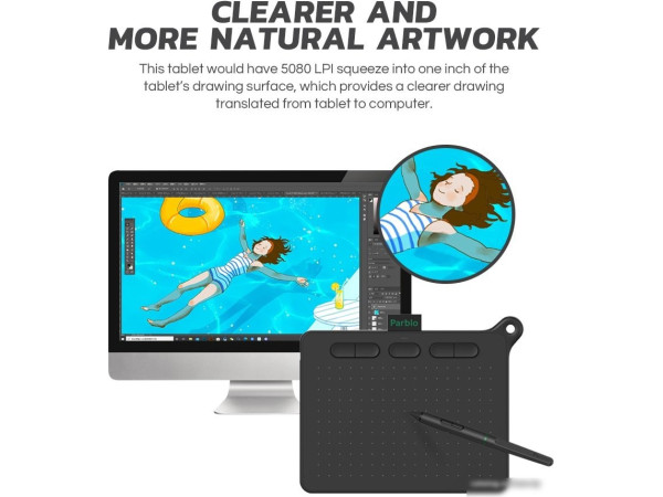 Графический планшет Parblo Ninos S (черный)