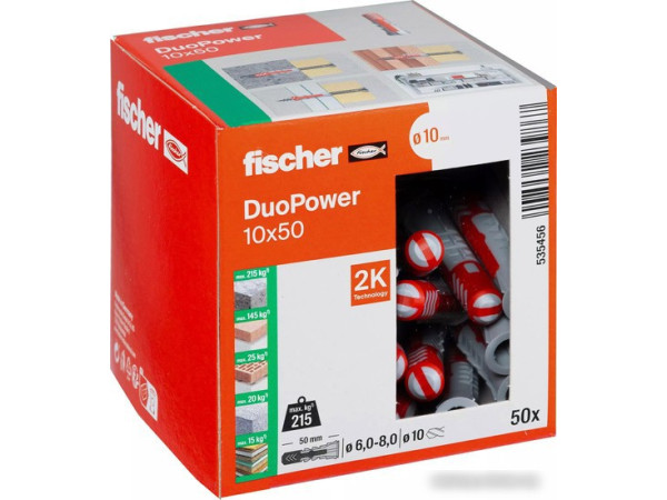 Дюбель универсальный Fischer DuoPower 10 x 50 535456 (50 шт)