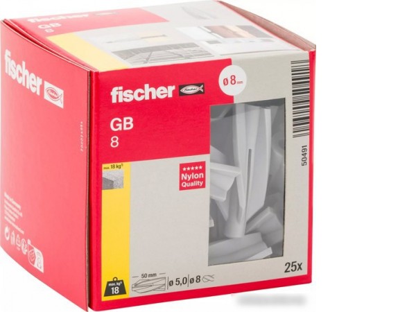 Дюбель для газо- и пенобетона Fischer GB 8 50491 (25 шт)