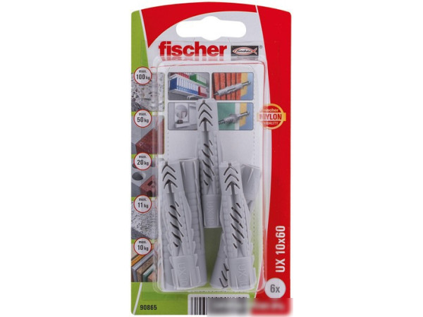 Дюбель универсальный Fischer UX 10X60 K NV 90865 (6 шт)
