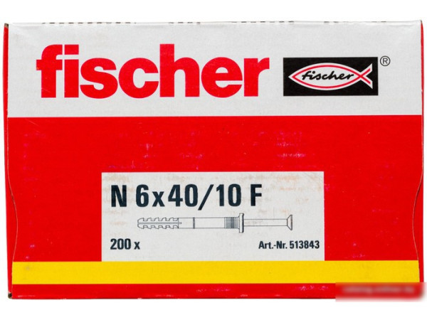 Дюбель-гвоздь Fischer N 6 x 40/10 F 513843 (200 шт)