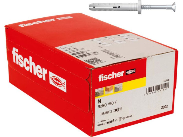 Дюбель-гвоздь Fischer N 6 x 80/50 F 513845 (200 шт)