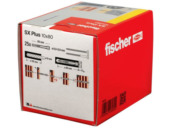 Дюбель универсальный Fischer SX Plus 10X80 568110 (25 шт)