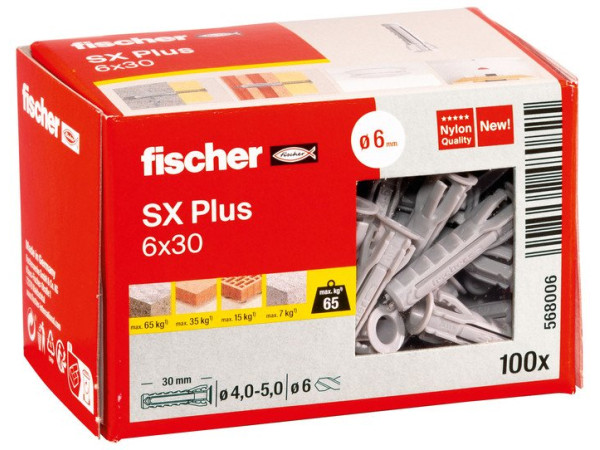 Дюбель универсальный Fischer SX Plus 6X30 568006 (100 шт)
