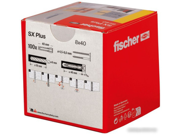 Дюбель универсальный Fischer SX Plus 8X40 568008 (100 шт)