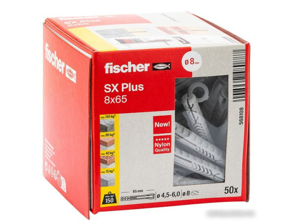 Дюбель универсальный Fischer SX Plus 8X65 568108 (50 шт)