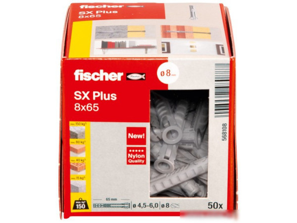 Дюбель универсальный Fischer SX Plus 8X65 568108 (50 шт)